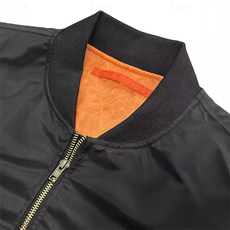Per uomo Giubbotto bomber Giacca Casual Vacanza Quotidiano Traspirante Tasca Primavera Autunno Semplice Moda Classico Collo alla coreana Regolare Nero Verde militare Giacca del 2025 a $49.99 –P5