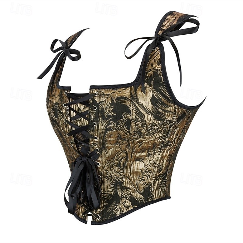 Dámské Stahovací korzet/stahovací prádlo Stahovací spodní prádlo Sexy korzet Sexy Sladký Květinový Slátanina Dovolená Párty ulice Bez rukávů Do U Zlatá černá Zlatá Jaro Podzim Na míru 2026 - $35.99 –P10