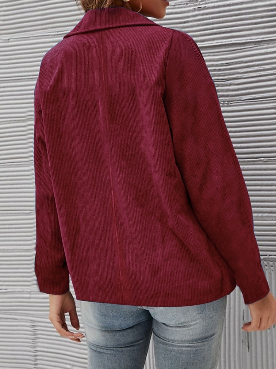 Γυναικεία Casual Jacket Άνετο Αναπνέει Τσέπη Κουμπιά Καθημερινό Σκέτο Διακοπές Δρόμος Causal Καθημερινά Ρούχα Μονόπετο Κανονικό Απορρίπτω Κανονικό Μακρυμάνικο Εξωτερικά ενδύματα Λευκό Θαλασσί Φούξια 2026 - $33.99 –P8