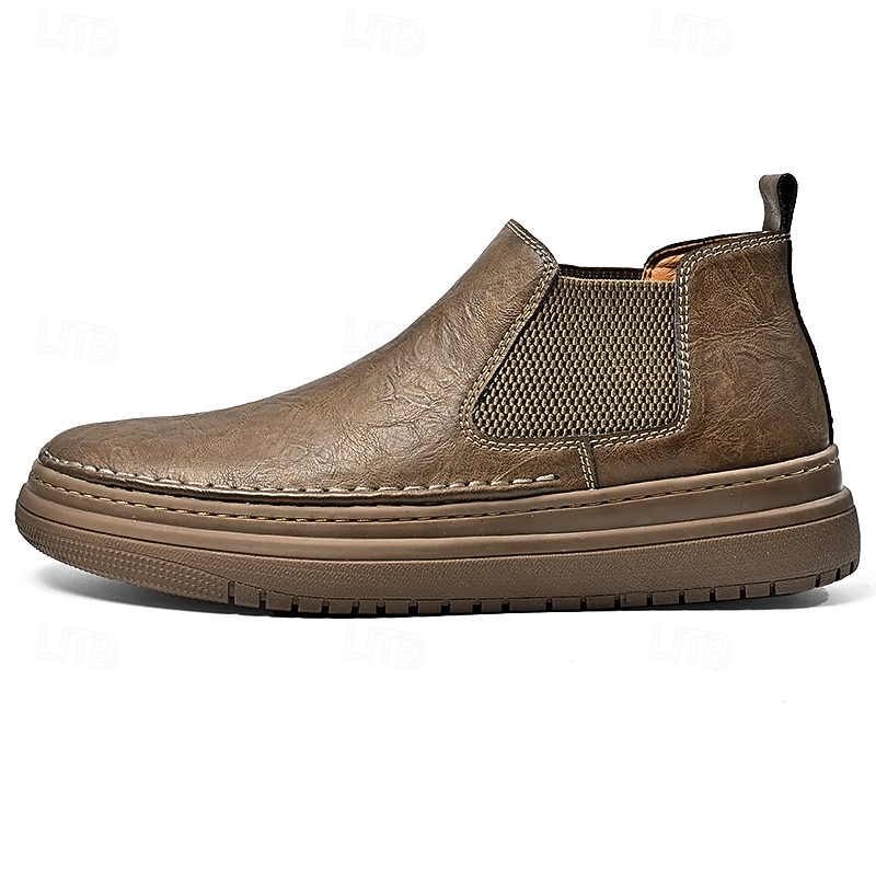 Baskets Chelsea grises à enfiler pour homme – Mocassins décontractés à tige basse avec empiècements latéraux élastiques pour un usage quotidien, les déplacements et les tenues décontractées de 2025 ? $54.99 –P10