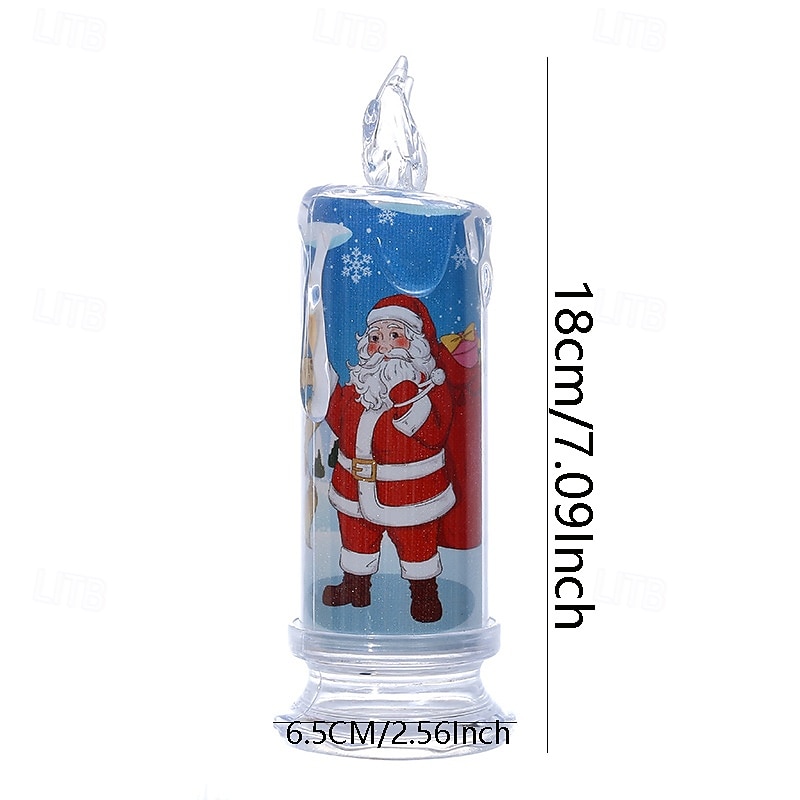 1 Pc 18 * 6.5CM Christmas with base LED electronic candle light party desktop decoration light ornament light Christmas tree Santa Claus reindeer snowman 2025 - CAD $3.99 –P2