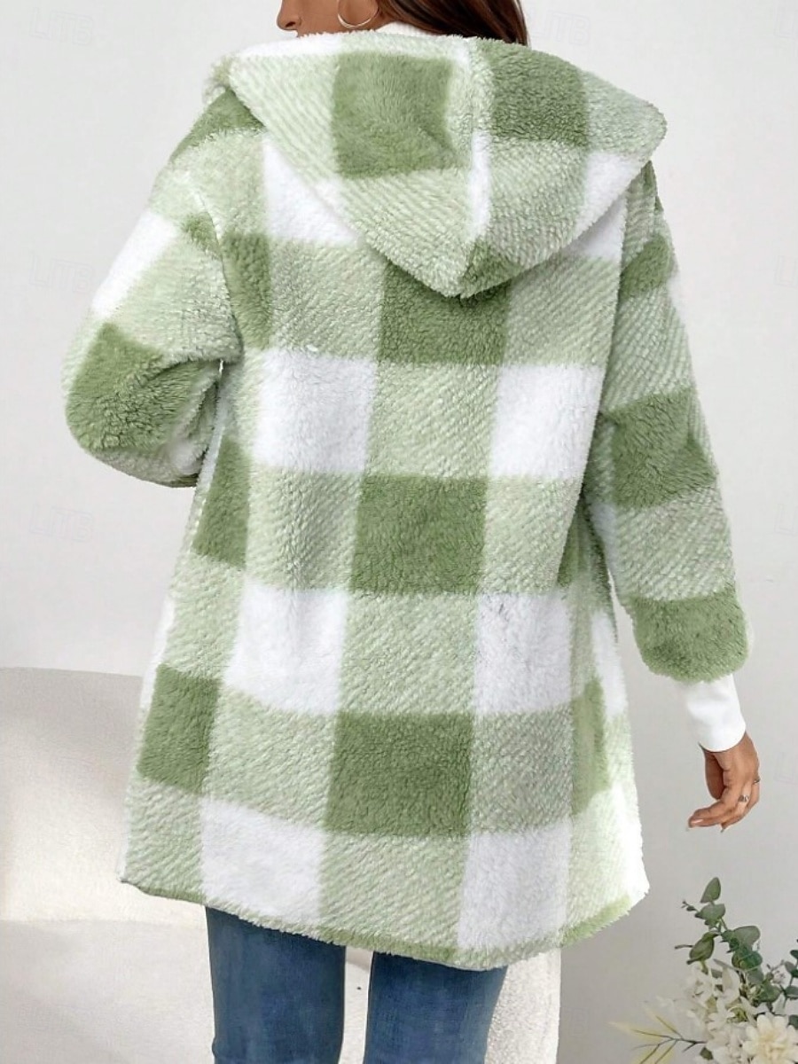 Pentru femei Jachetă din lână geacă Sherpa Comfortabil Respirabil Imprimeu Deschis frontal Casual Plisat Vacanță Stradă Casual Purtare Zilnică Deschis frontal Lung Răsfrânt Fit regulat Manșon Lung 2026 - $34.99 –P2