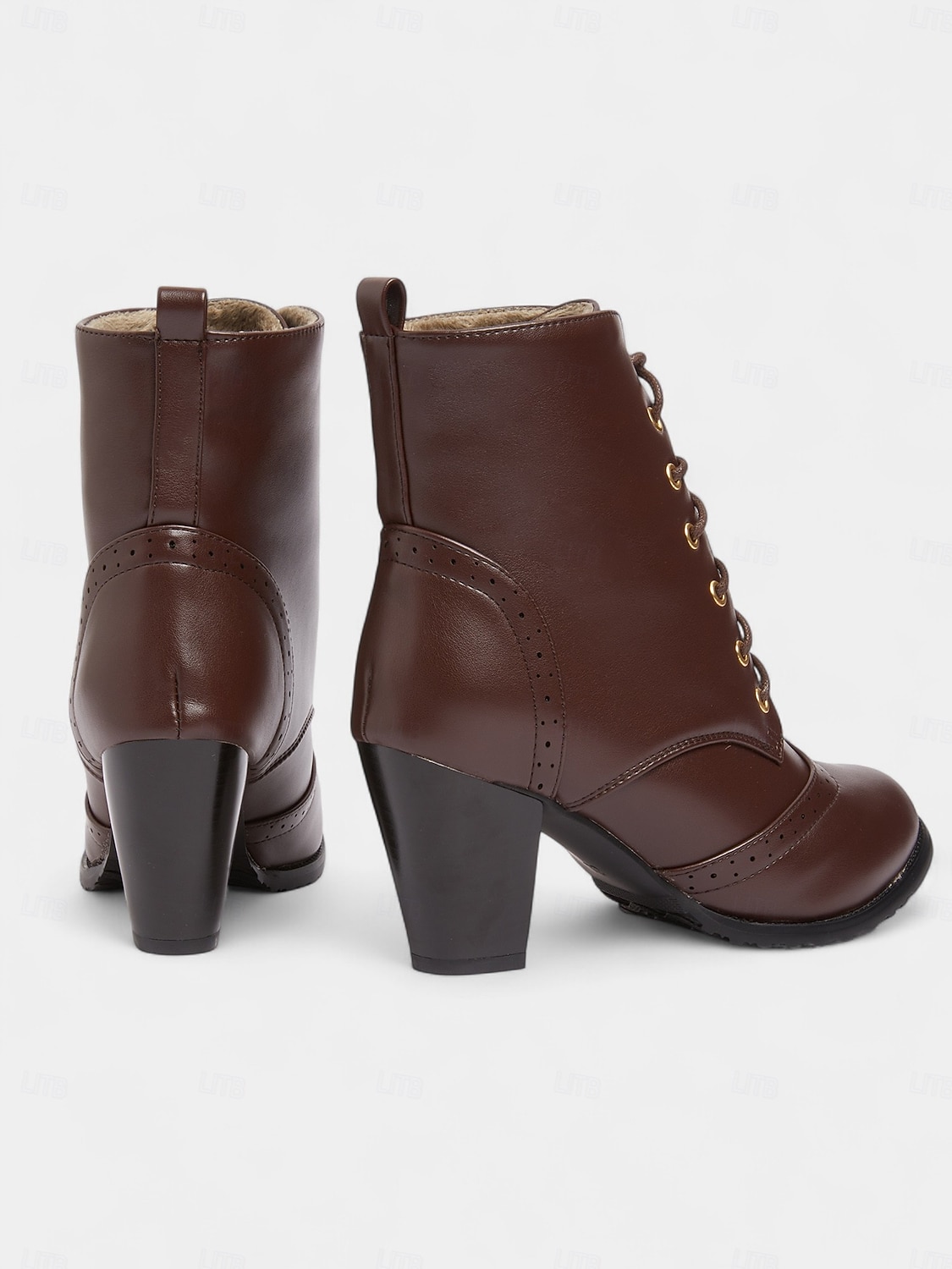 Bottines brogues à lacets marron vintage années 1950 pour femmes – bottines à talons ronds en similicuir pour tenues rétro, tenues de tous les jours et mode automnale de 2025 ? $54.99 –P5