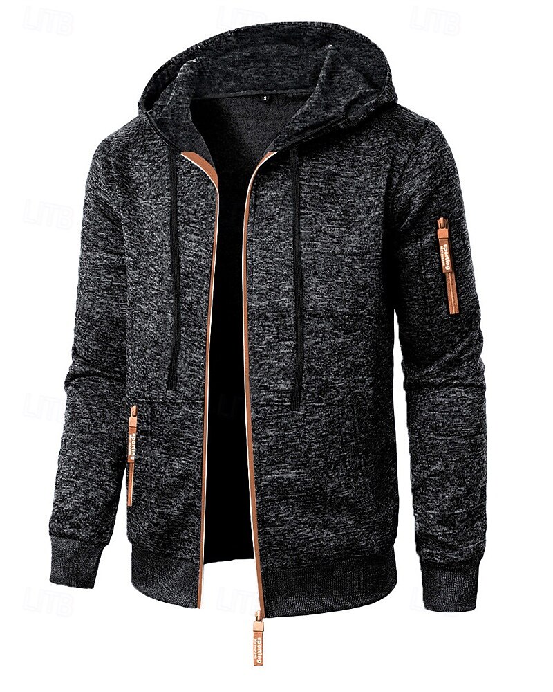 Herren Freizeitjacke Pullover Mantel Urlaub Täglich Warm Tasche Herbst Winter Einfach Mode Klassisch Mit Kapuze Regulär Schwarz Marineblau Blau Dunkelgray Jacken 2025 - $19.49 –P3
