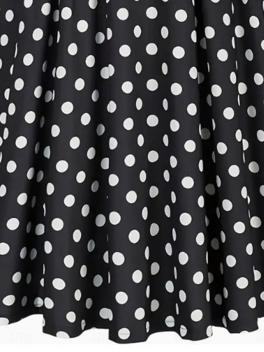 Mujer Vintage Moda Midi Alta cintura Faldas A Lunares Estampado Microelástico Diario Calle Negro Primavera 2026 - $24.99 –P3