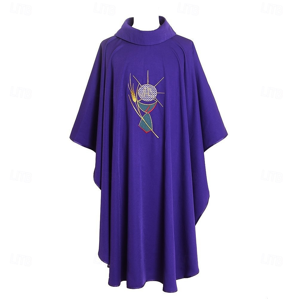 Retrò Vintage Medievale Rinascimento Vestaglia Pianeta Prete cattolico Ricamato Costume Per uomo Religioso e spirituale Halloween Carnevale Performance LARP Fiera Rinascimentale Adulti Mantello del 2026 a $73.99 –P12