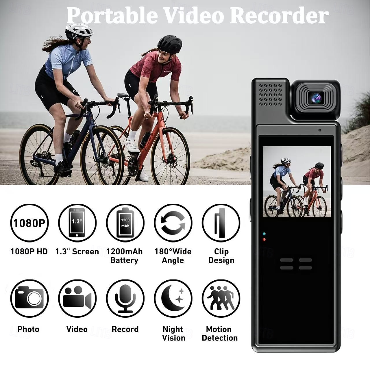 Actiecamera Draagbare Opname Beeld en Videofunctie WiFi Mini 1.3 inch 2.0MP CMOS 1080p 32 GB Straat Valentijnsdag Cadeau 2026 - $44.99 –P6