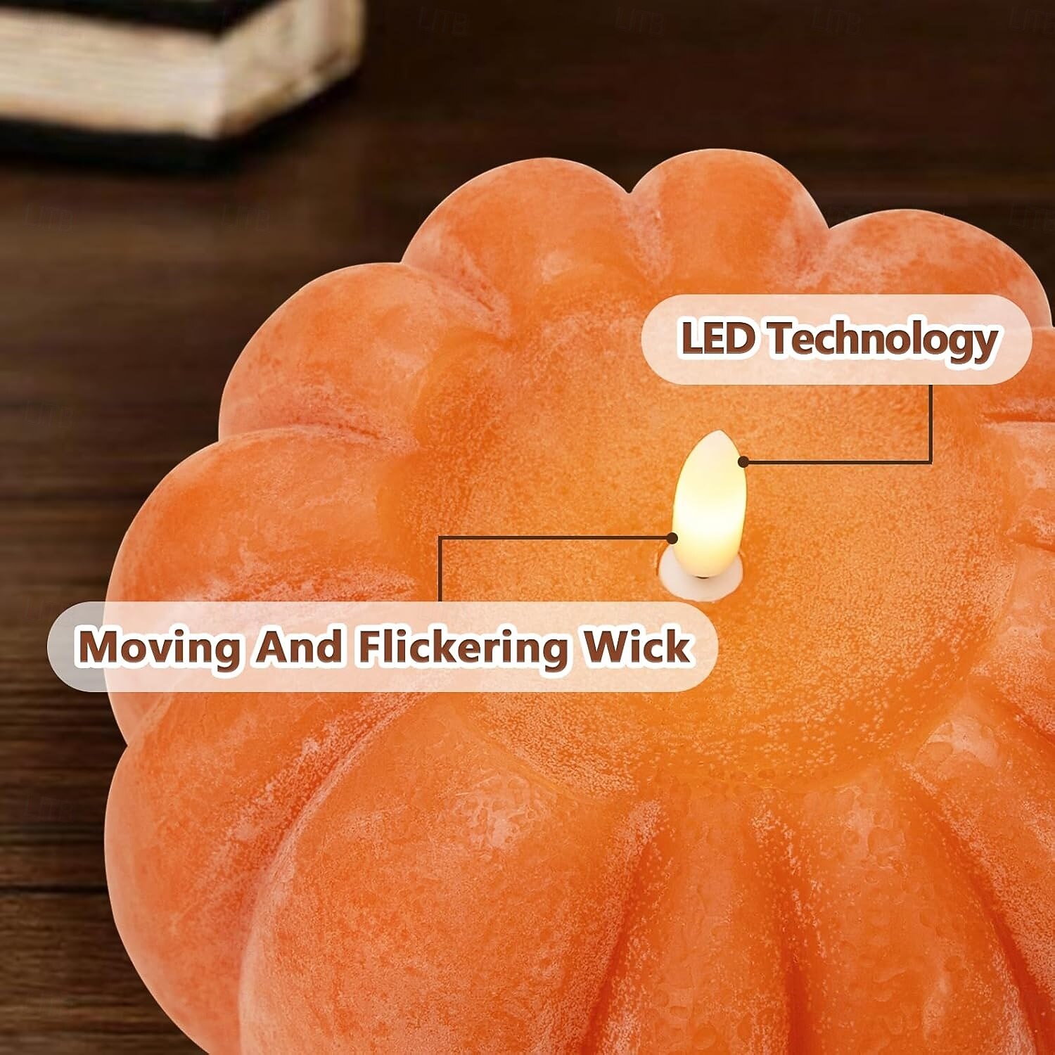 Осенняя светодиодная беспламенная свеча-светильник в виде тыквы на Хэллоуин, для вечеринки в честь Дня благодарения, для украшения рабочего стола, подвесной светильник с 8 функциями, таймером, пультом 2026 - $25.99 –P7