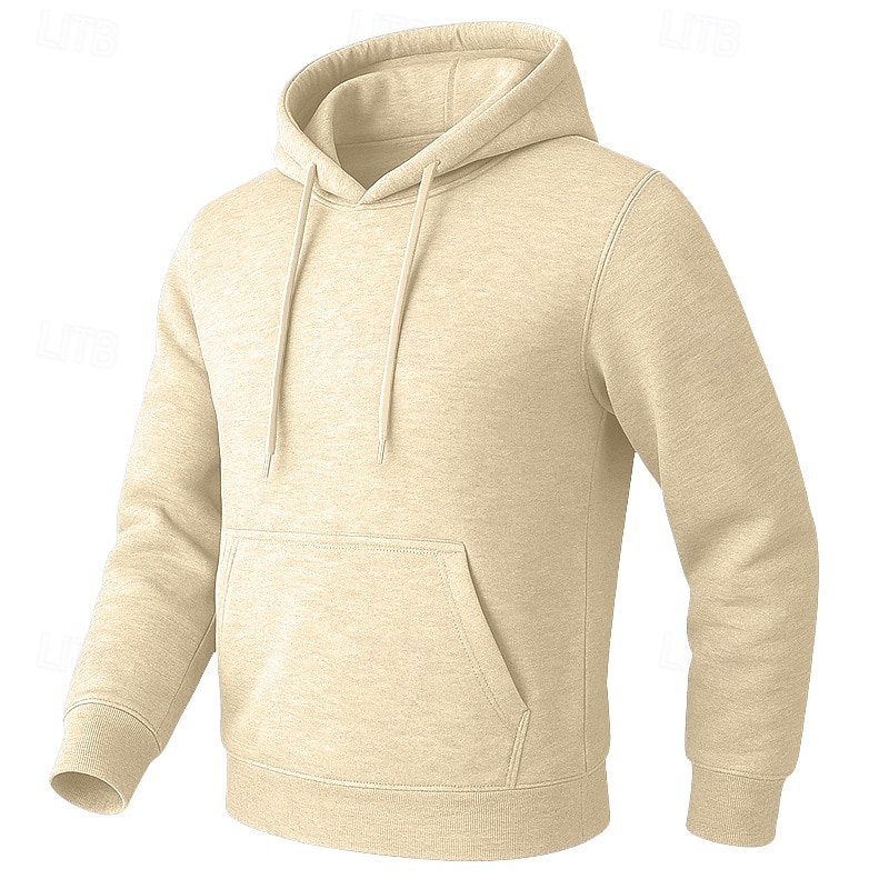 Homme Sweat à capuche Sweat à capuche en polaire Sweat à capuche doublé en polaire Noir Blanche Jaune Rose Claire Vert Véronèse À capuche Uni Poche kangourou Sport & Loisir Occasionnel Quotidien de 2025 ? $17.99 –P13