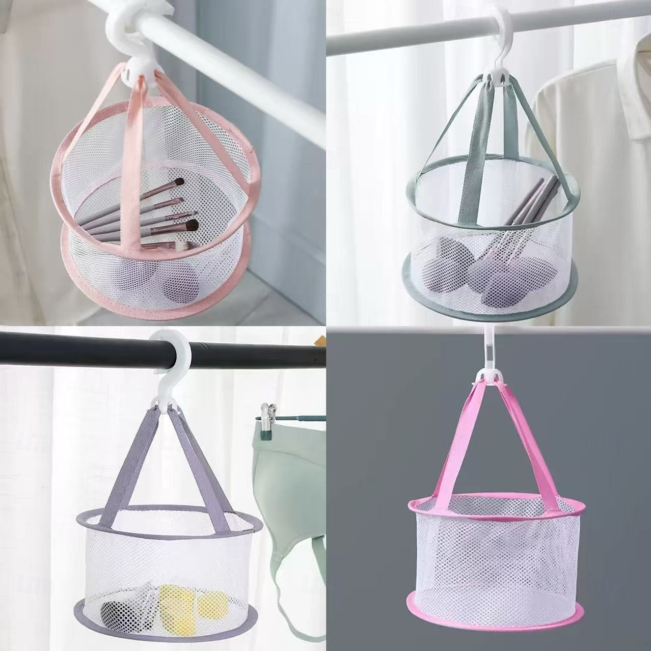2025年 メイクブラシホルダー付きポリエステル製乾燥バスケット3個、小物の洗浄と乾燥に便利なポータブルランドリーバッグ、多目的収納と乾燥ラックソリューション  コレクション – $11.49 –P5