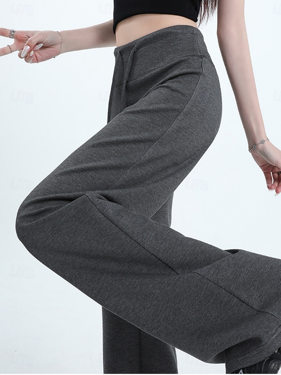 Per donna Pantaloni da tuta Gamba larga Chinos Moda Streetwear Essenziale Lunghezza intera Vita Alta Semplice Tasca Fascia Elastica Comodo Morbido Confortevole Micro-elastico All'aperto Streetwear del 2025 a $26.99 –P4