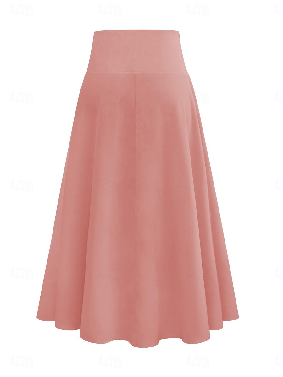 Dame الالتفاف A-linje Mote Fritid Maksi Høy Midje Skjørt عادي Drapering Mikroelastisk Gate Daglig Vin Svart Rosa Brun Vår Polyester 2025 - $28.99 –P14