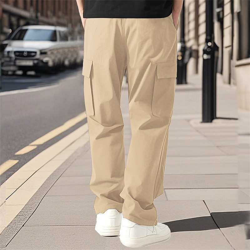 Herren Cargo-Hosen Hose Kordelzug Elastischer Bund Mehrere Taschen Einfach tragbar Outdoor Täglich Campen und Wandern Mode Klassisch Schwarz Weiß 2026 - $18.99 –P10