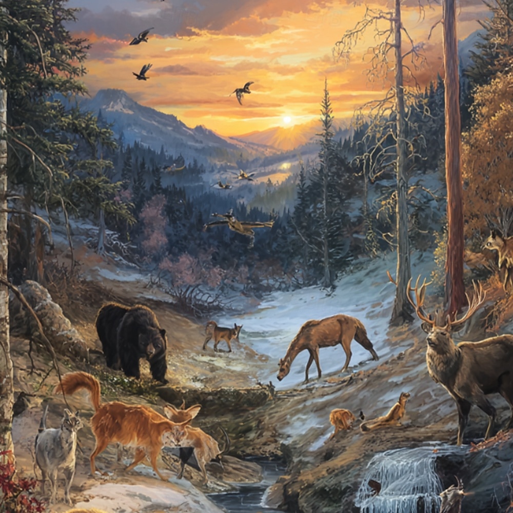 Муж. Животное Животные Природа и пейзажи Рубашка Кнопка рубашка Длинный рукав Этнический Винтаж Ретро на открытом воздухе Отдых и туризм Для охоты Весна Осень Отложной 3D печать Рубашка из льна Синий 2026 - $25.99 –P2