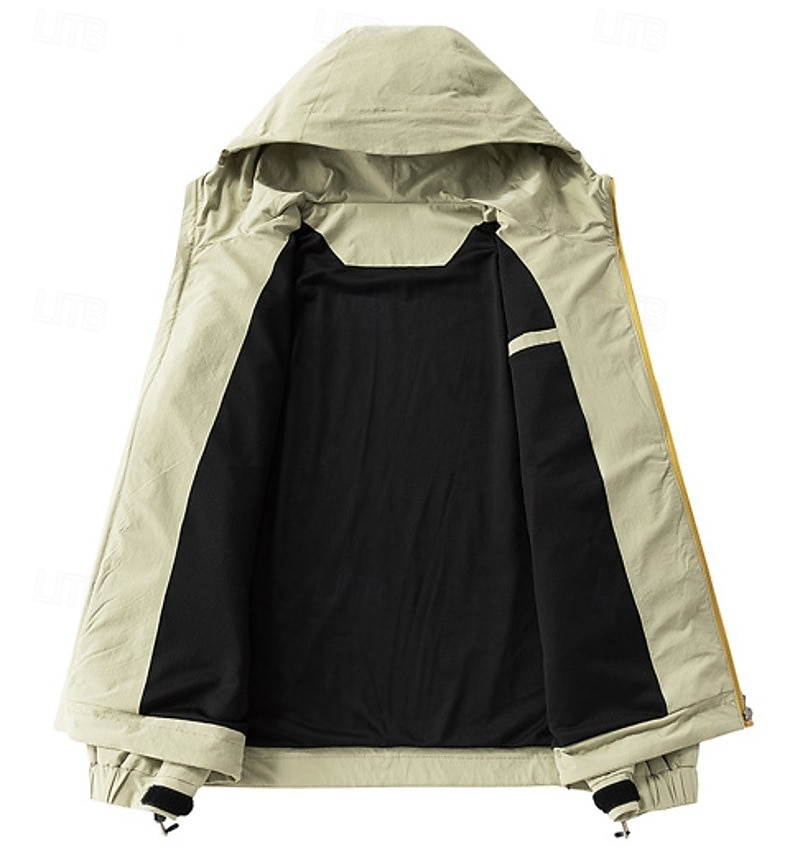 Herren 2in1 Regenjacke Sport Jacke Wanderjacke Windjacke Sport im Freien Campen und Wandern Wasserdicht Windjacke Reißverschluss Tasche Herbst Winter Ganzjahres Einfarbig Aktiv Lässig Mit Kapuze 2026 - $59.99 –P5