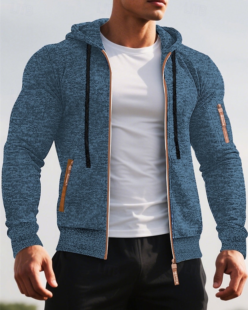 Herren Freizeitjacke Pullover Mantel Urlaub Täglich Warm Tasche Herbst Winter Einfach Mode Klassisch Mit Kapuze Regulär Schwarz Marineblau Blau Dunkelgray Jacken 2025 - $19.49 –P13