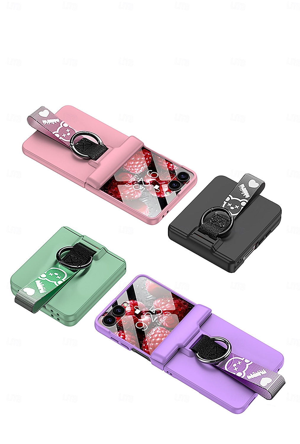 telefone Capinha Para Samsung Galaxy Z Flip 7 Z Virar 6 Z Flip 5 Capa traseira e protetor de tela Suporte para carregamento sem fio com pulseira Retro PC de 2025 por $24.99 –P5