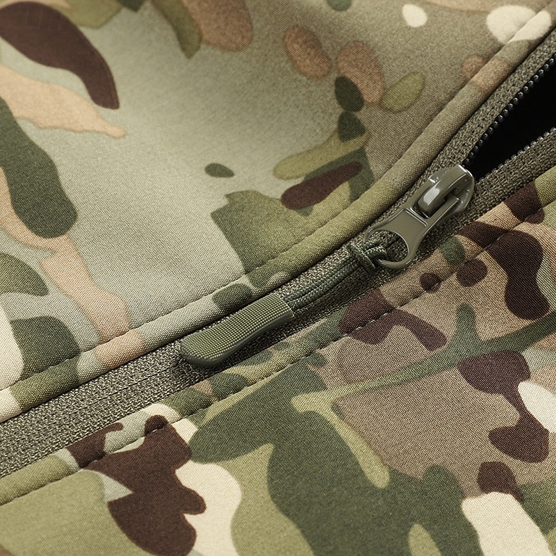 Homens Casaco exterior Jaqueta Softshell Jaqueta de Trilha Férias Diário A Prova de Vento À Prova-de-Água Bolsos Outono Inverno Tecido Côr Camuflagem Moda Clássico Com Capuz Padrão Cinzento Verde de 2026 por $47.99 –P10