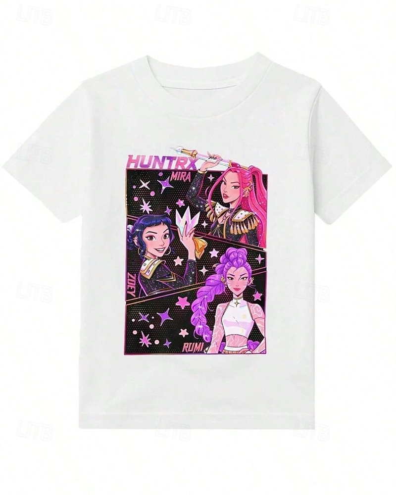 K-popowa koszulka z krótkim rękawem dla dziewcząt w modnym stylu anime z motywem łowcy demonów, wykonana w 100% z bawełny, oddychająca i wygodna, z nadrukiem, modna, na co dzień, ze słodkim wzorem i zabawną grafiką 2025 - $13.99 –P2
