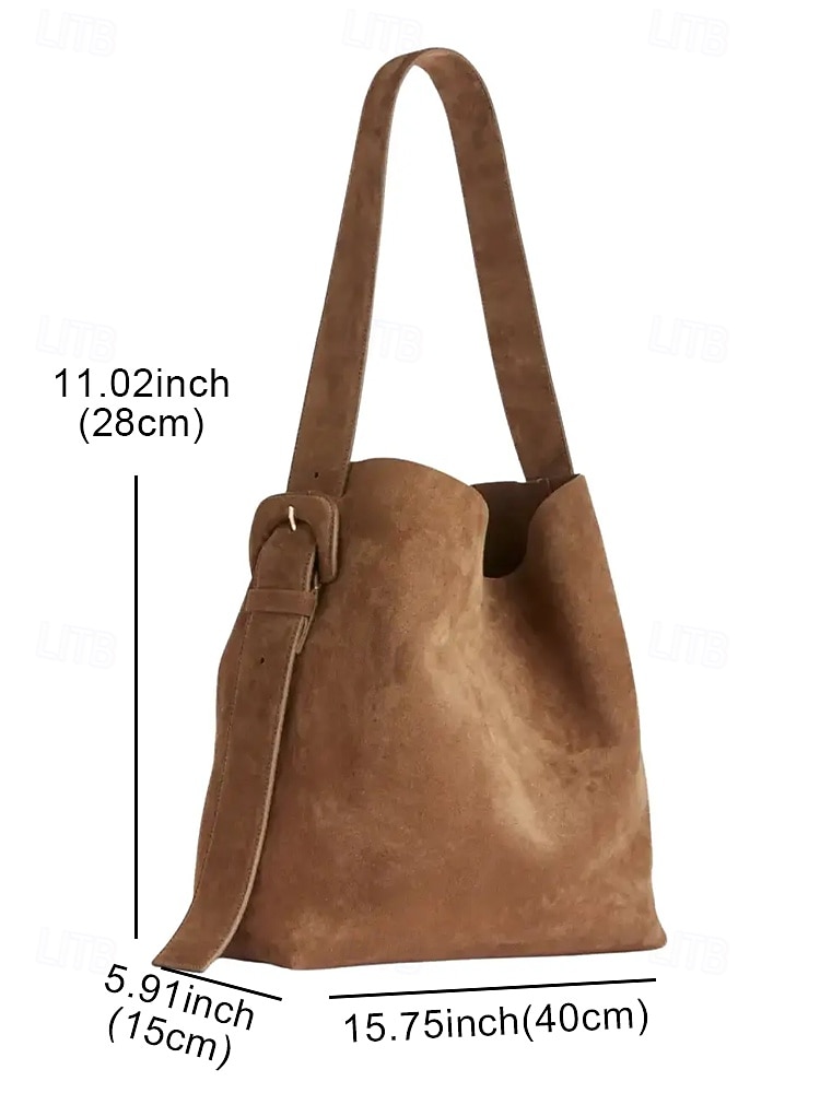 Suède schoudertas voor dames - grote capaciteit in bohemian-stijl, casual vintage hobo-handtas, geschikt voor dagelijks werk, reizen en winkelen 2026 - $24.99 –P8