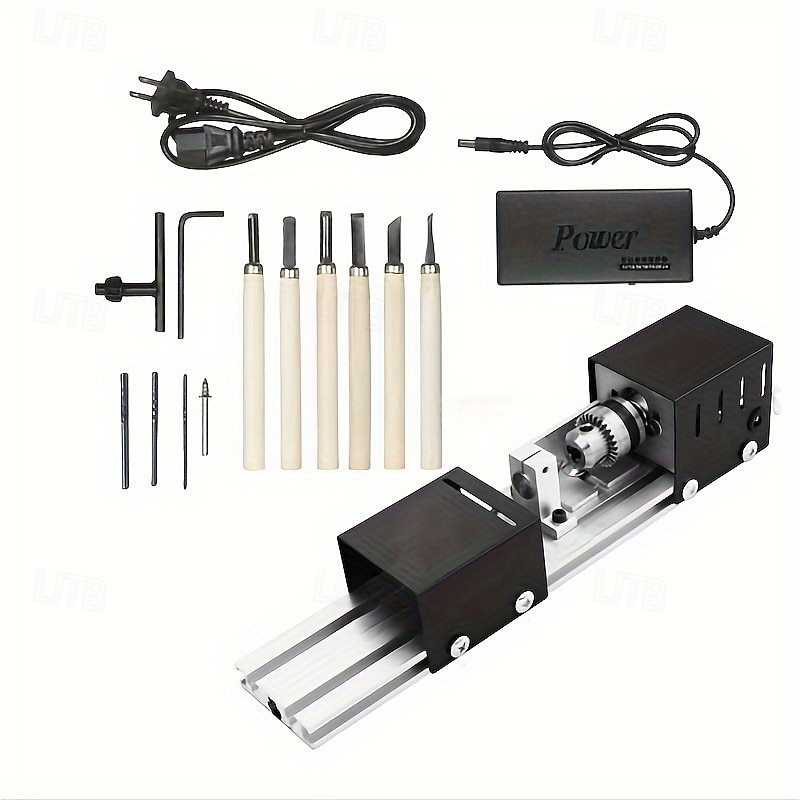 Mini soustruh na dřevo pro výrobu šperků - rotační nástroje pro kutily, broušení, leštění a výrobu strun, ideální pro nadšence do řemesel 2026 - $126.24 –P5