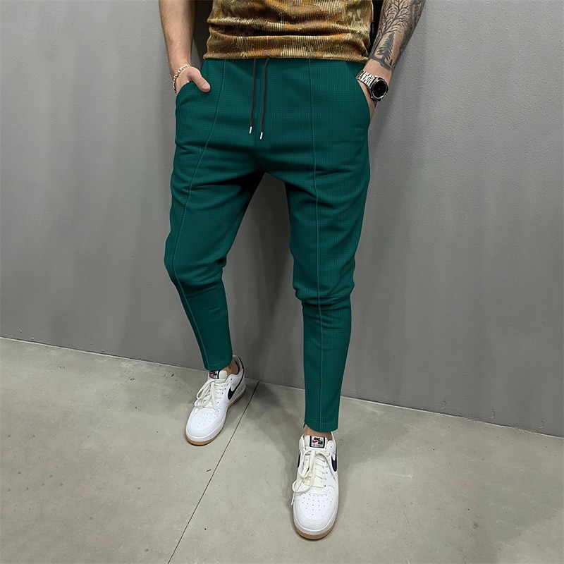 Hombre Pantalones de Deporte Persona que practica jogging Pantalones Correa Bolsillo Cintura elástica Plano Comodidad Deporte Diario Moda Casual Caqui Claro Negro Microelástico 2026 - $20.99 –P5