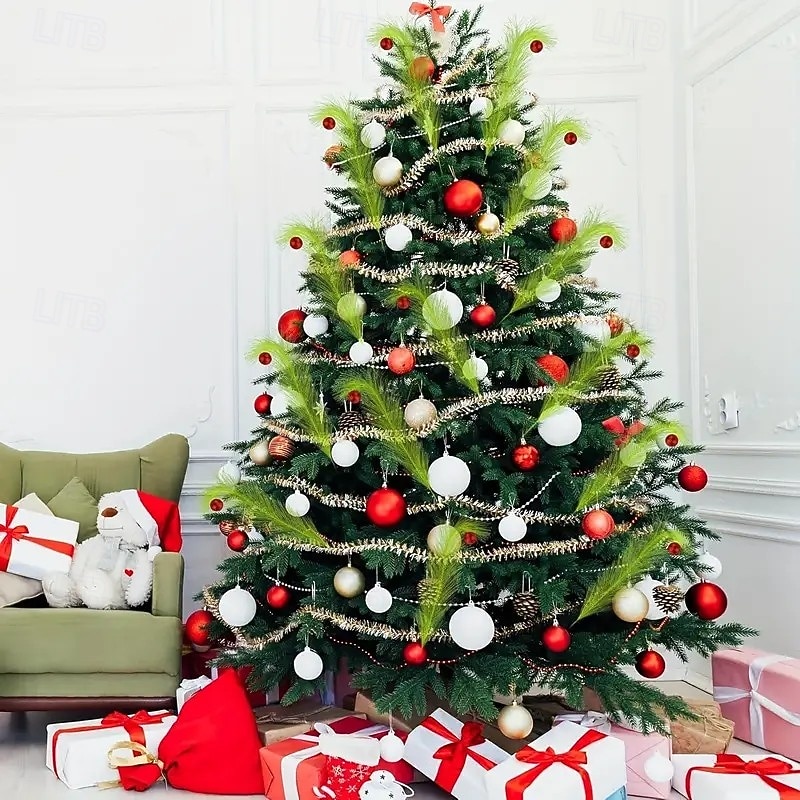 2025年 10/20個のクリスマス人工エルフ、人工グリーンリードと赤いボール付きフェスティバルギフトボックスセット、DIYクリスマスツリーの装飾に最適、独立したエルフの装飾、ホームデコレーション、クリスマスデコレーション  コレクション – $15.49 –P9