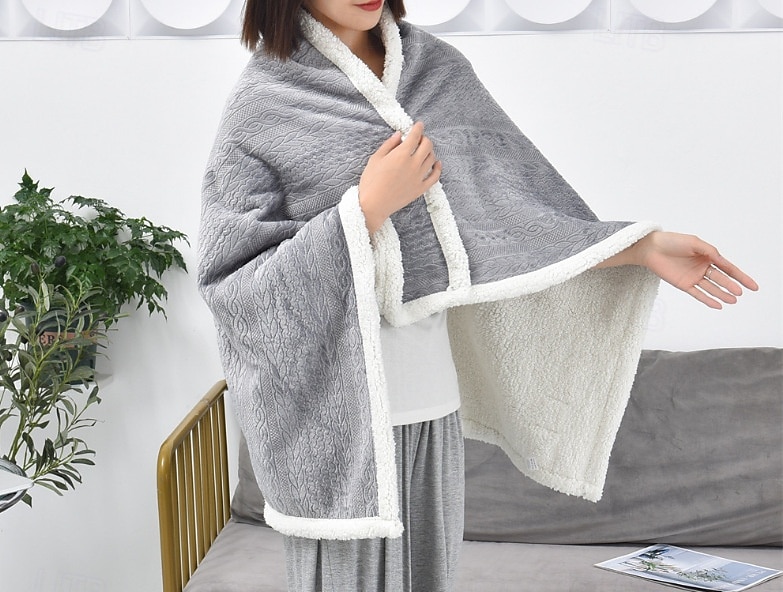 winter kasjmier kantoor dutje sjaal deken draagbare mantel luie deken verdikte beenbedekking kleine deken 2026 - $23.99 –P5