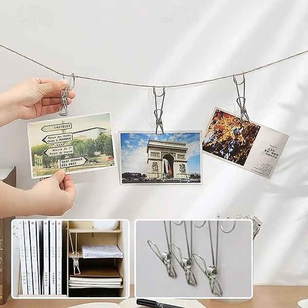 2026年 25個のステンレススチール製洗濯バサミフッククリップ、丈夫な吊り下げクリップ、多目的湾曲フッククランプ、キッチンバスルーム収納、家庭用洗濯物干し用靴下乾燥オーガナイザー、再利用可能な金属クリップ。  コレクション – $16.99 –P2