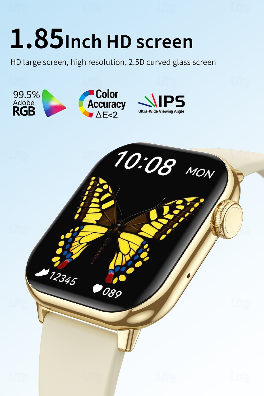 Montre connectée grand écran 1,85 pouces pour hommes et femmes, appels Bluetooth, 100 modes sportifs, fréquence cardiaque, sommeil, santé, musique locale, météo de 2025 ? $57.99 –P4