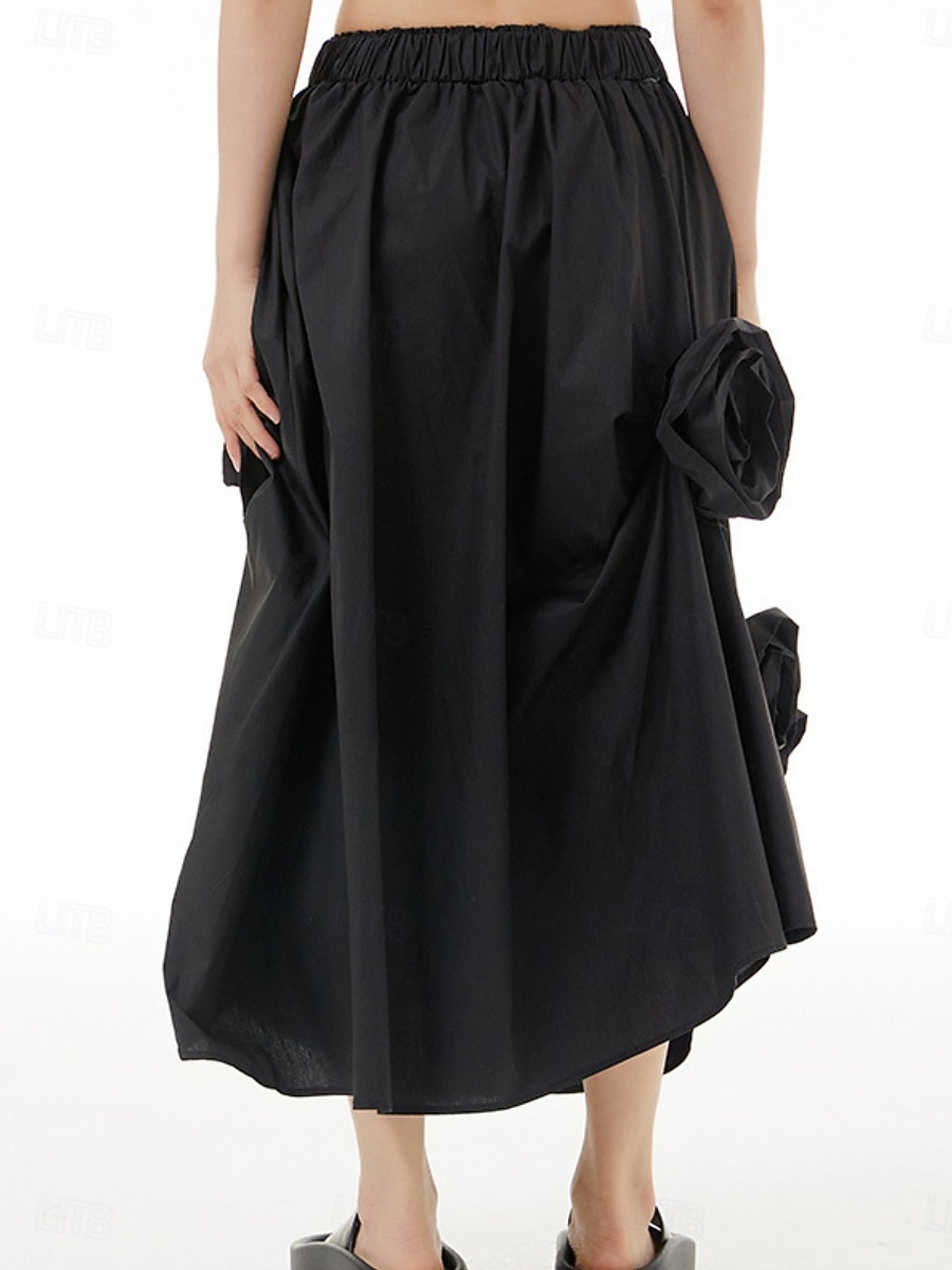 Per donna Gonna Linea A Moda Casual Maxi Vita Alta Gonne A Pois Tasca Elasticizzato Streetwear Quotidiano Bianco e nero Nero / Bianco Nero Bianco Primavera Cotone del 2025 a $57.99 –P7