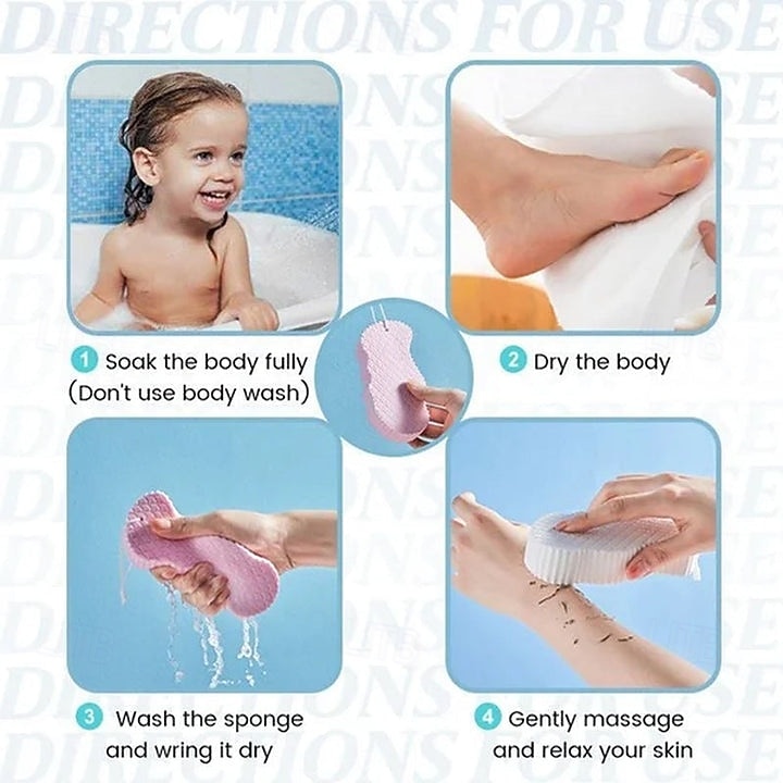 4-pack superzachte exfoliërende badspons – hypoallergene 3D-lichaamsscrubber, TPR-materiaal, handmatige dieptereiniging &huidverzachtend, roze/blauw/wit/grijs 2026 - $11.99 –P5