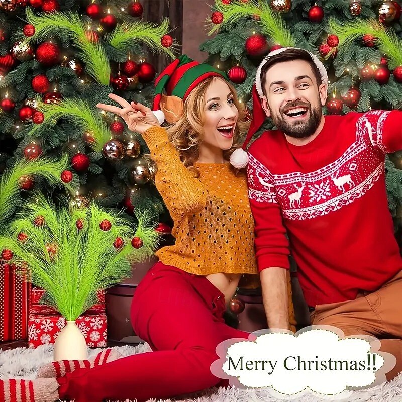 2025年 10/20個のクリスマス人工エルフ、人工グリーンリードと赤いボール付きフェスティバルギフトボックスセット、DIYクリスマスツリーの装飾に最適、独立したエルフの装飾、ホームデコレーション、クリスマスデコレーション  コレクション – $15.49 –P7