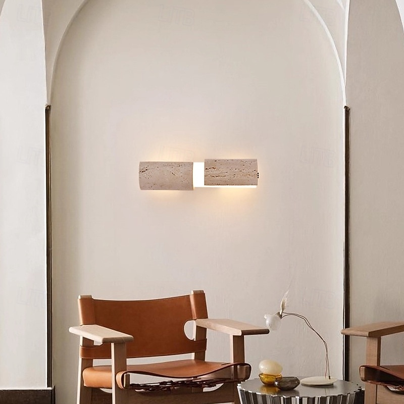 nástěnná lampa, travertin ve stylu japonského wabi-sabi, ložnice, obývací pokoj, zadní stěna, chodba, hotel 2025 - $215.69 –P5