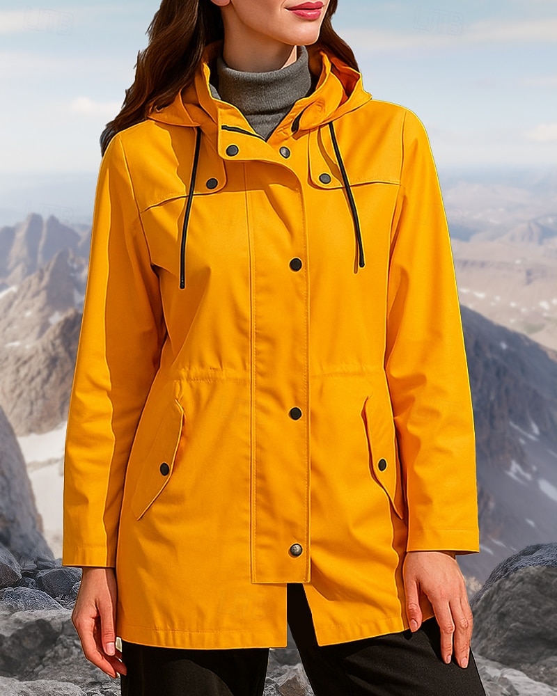 Damen Outdoorjacke Wanderjacke Regenmantel Außen Wasserdicht Winddicht Leicht Wanderoutfits Wanderbekleidung Frühling Herbst Jacke Jagd Klettern Camping / Wandern / Höhlenforschung Einfarbig Schwarz 2026 - $52.99 –P1