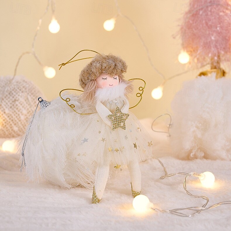3 шт. рождественских ангелочков ручной работы, елочные украшения в виде розовых ангелочков, небольшие подвесные украшения для девочек, декор для праздничной вечеринки 2025 - $17.99 –P2