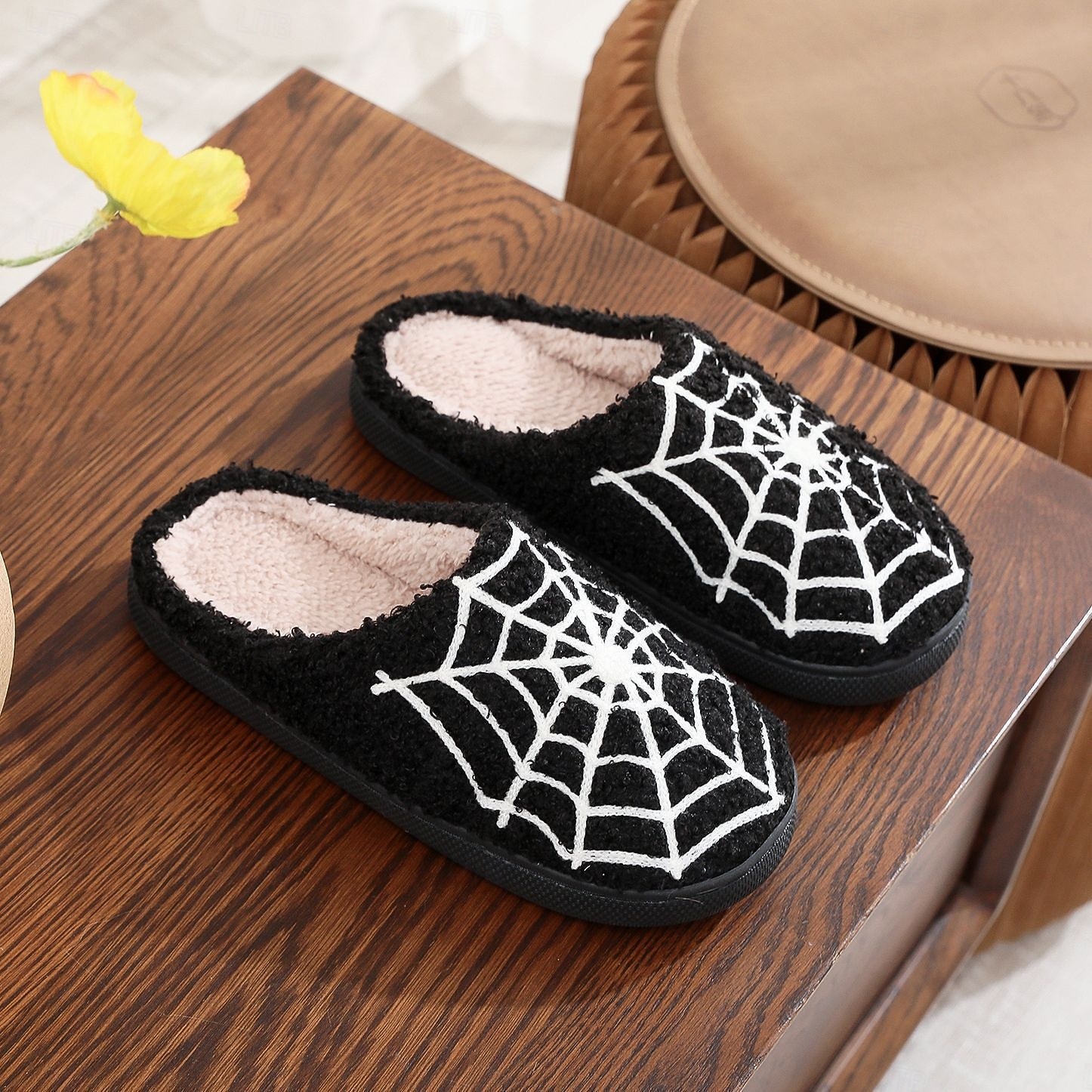 útulné podzimní halloweenské pantofle, roztomilé kreslené dýňové plyšové domácí boty, vtipné chlupaté domácí pantofle, teplé zimní domácí pantofle pro ženy a muže 2025 - $13.99 –P13