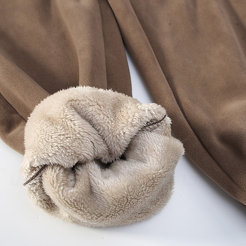 Herren Jogginghose Fleecehose Hose Winterhose Kordelzug Tasche Elastischer Bund Einfach Komfort Warm Sport im Freien Täglich Mode Lässig Schwarz Khaki Mikroelastisch 2026 - $28.99 –P9
