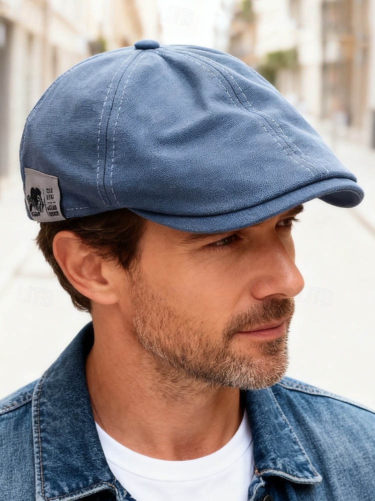 Herre bomullsflakhatt vintage avisboyhatt, justerbar Gatsby beretlue til julefester, vinterantrekk og hverdagsbruk 2026 - $11.99 –P2