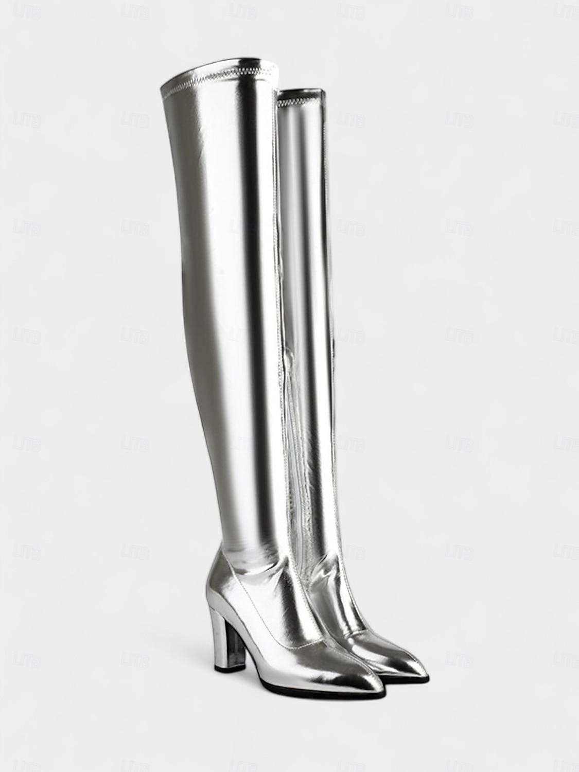 stivali da donna sopra il ginocchio in similpelle marrone – scarpe alte fino alla coscia con tacco alto e punta affilata, stile elegante per feste, cosplay e moda di strada del 2025 a $79.99 –P7