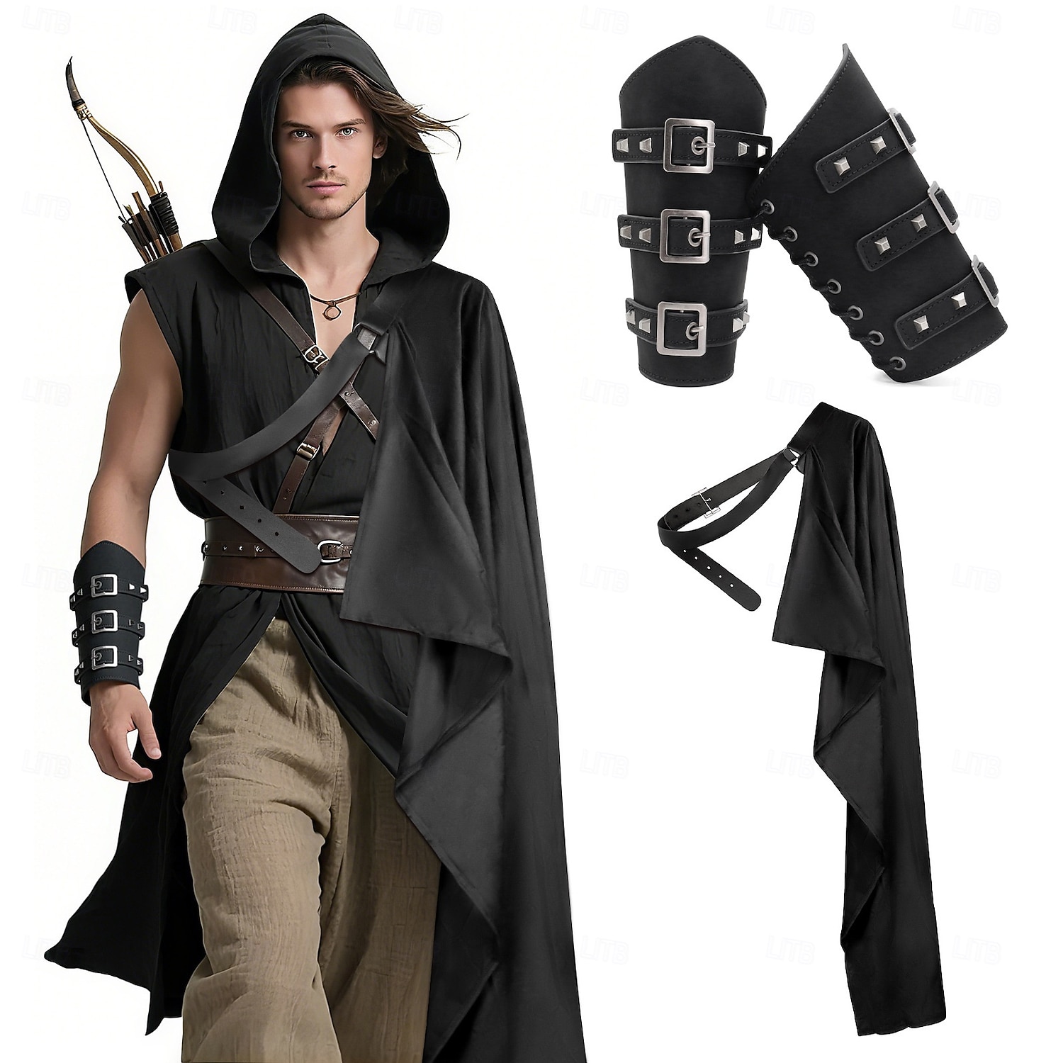 Retro Středověké Renesanční Zbraně a výzbroj Přehoz Náramek Válečník Viking Maškarní kostým Unisex Viking předvečer Všech svatých Karneval Výkon LARP Ren Faire Dospělí Přehoz Kolluk Celý rok 2025 - $36.99 –P9
