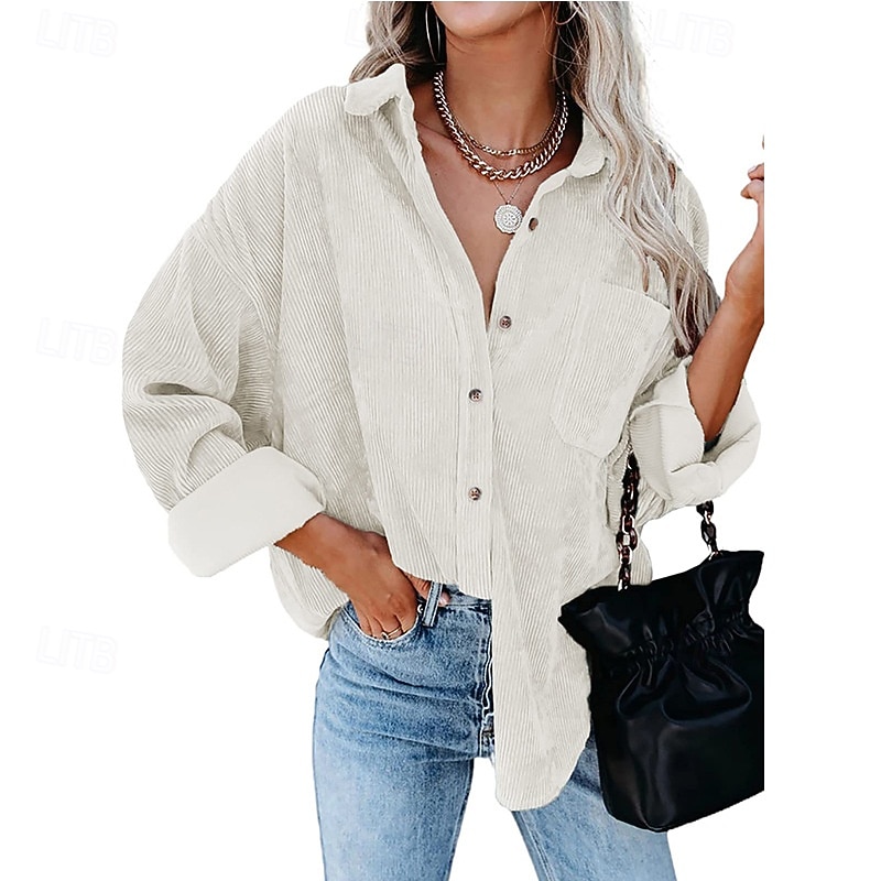 Dam Sherpajacka Bekväm Andningsfunktion Ficka Elegant Ledigt Slät Semester Gata Ledigt Dagliga kläder Enkelknäppt Normal Nedvikt Normal Långärmad Ytterkläder Vit Rodnande Rosa Rubinrött Vår Höst 2025 - $29.99 –P5
