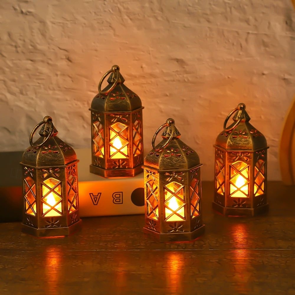 6pcs Christmas Retro Lantern LED Candle Light Battery Powered Creative Lantern for Halloween Christmas and New Year Holiday Party Bedroom Living Room Window Bar Decorations 2025 - $23.99 –P4