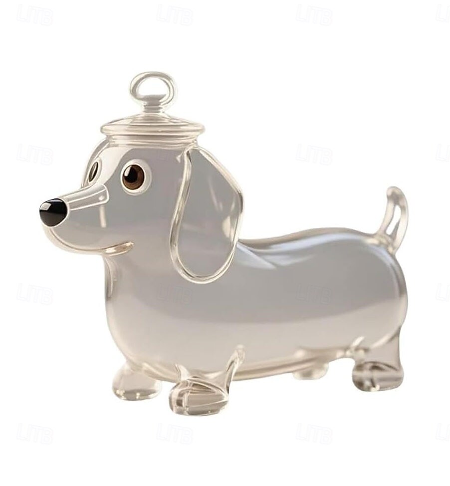 Pot à Bonbons En Verre Bouledogue Français - Rangement Friandises, Biscuits - Couvercle Silicone - 12 X 15 Cm - Décoration Cuisine
