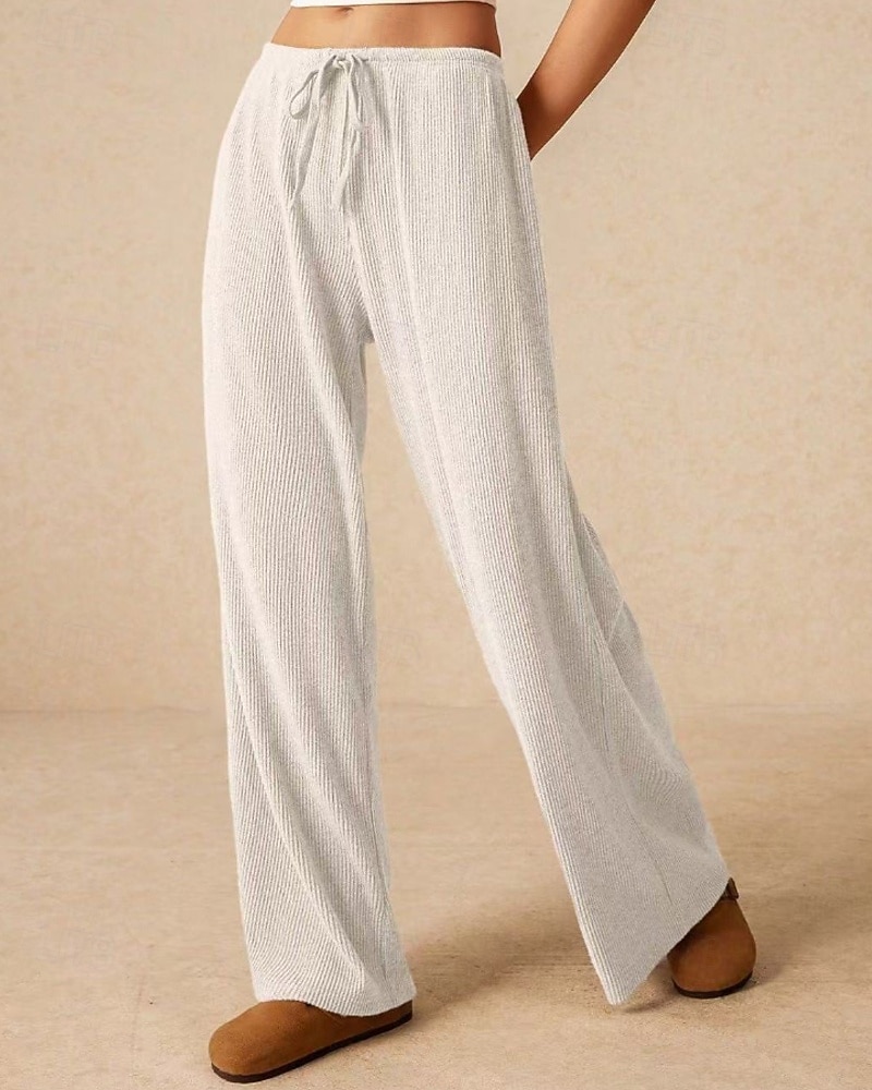 Per donna Culotte Gamba Larga Gamba larga Chinos Vacanza Vintage Streetwear Lunghezza intera Vita media Semplice Tasca Design con Coulisse Elastica Comodo Micro-elastico Alta elasticità All'aperto del 2025 a $18.99 –P7