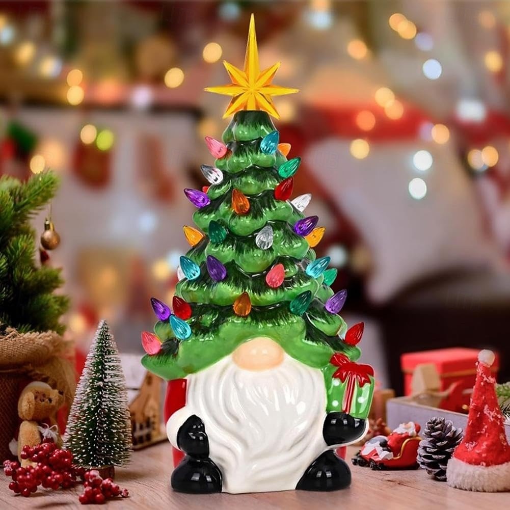 Christmas Faceless Dwarf Christmas Tree LED Electronic Night Light Indoor Bedroom Study Restaurant Holiday Ornament Light Prop 8Inch LR41*3 Batteries 2025 - CAD $14.99 –P2