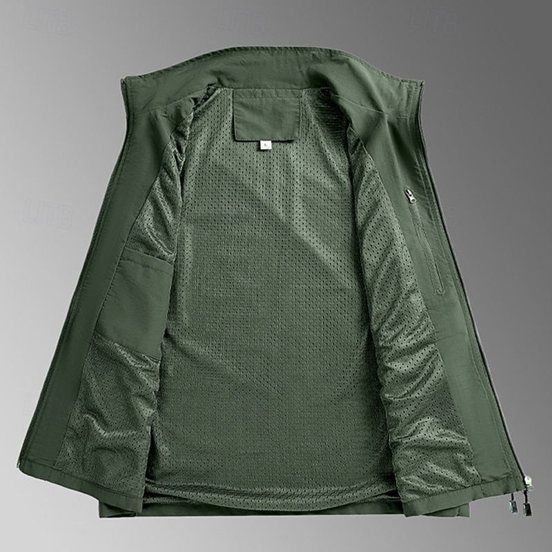 Ανδρικά Veste Gilet Γιλέκο ψαρέματος ΕΞΩΤΕΡΙΚΟΥ ΧΩΡΟΥ Καθημερινά Μοντέρνα Καθημερινό Άνοιξη Φθινόπωρο Κουμπώσου Τσέπη Νάιλον Άνετο Σκέτο Φερμουάρ Όρθιος Γιακάς Κανονικό Μαύρο Λευκό Χακί Πράσινο Χακί 2026 - $34.99 –P17