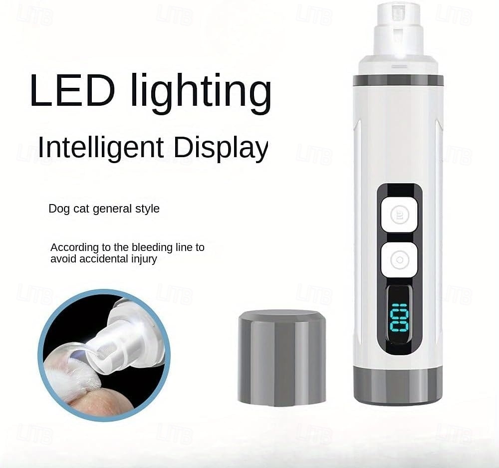 Dog Nail Grinder Quiet, Dog & Cat Nail Grinder with LED Light & Battery Display - Painless Nail Trimmer for Small to Large Pets, Thick Nails, and Sensitive Paws 2026 - $29.99 –P6