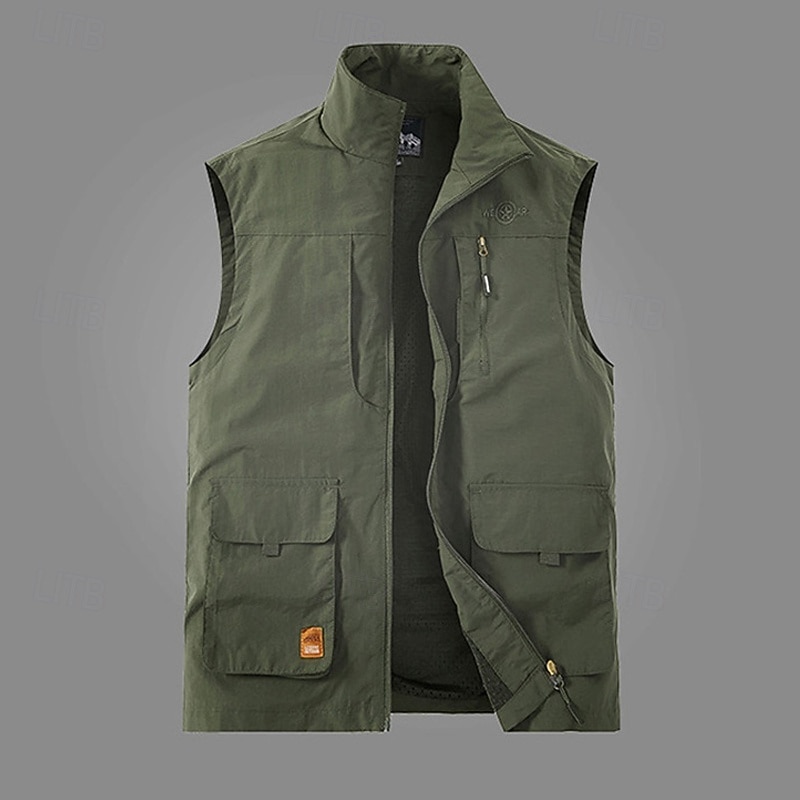 Ανδρικά Γιλέκο εξωτερικού χώρου Veste Γιλέκο ψαρέματος ΕΞΩΤΕΡΙΚΟΥ ΧΩΡΟΥ Καθημερινά Μοντέρνα Καθημερινό Άνοιξη Φθινόπωρο Τσέπη Κουμπιά Νάιλον Άνετο Σκέτο Φερμουάρ Όρθιος Γιακάς Κανονικό 2026 - $33.99 –P2