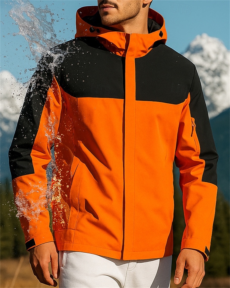 Herren Windjacke Wanderjacke Regenmantel Außen Wasserdicht Winddicht Wanderoutfits Wanderbekleidung Frühling Herbst Jacke Jagd Angeln Camping / Wandern / Höhlenforschung Dunkelgrau Rot Blau 2025 - $32.99 –P1